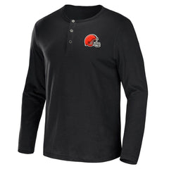 NFL x Darius Rucker Collection Slub Jersey Henley Long Sleeve T-Shirt - Cleveland Browns T-shirts
