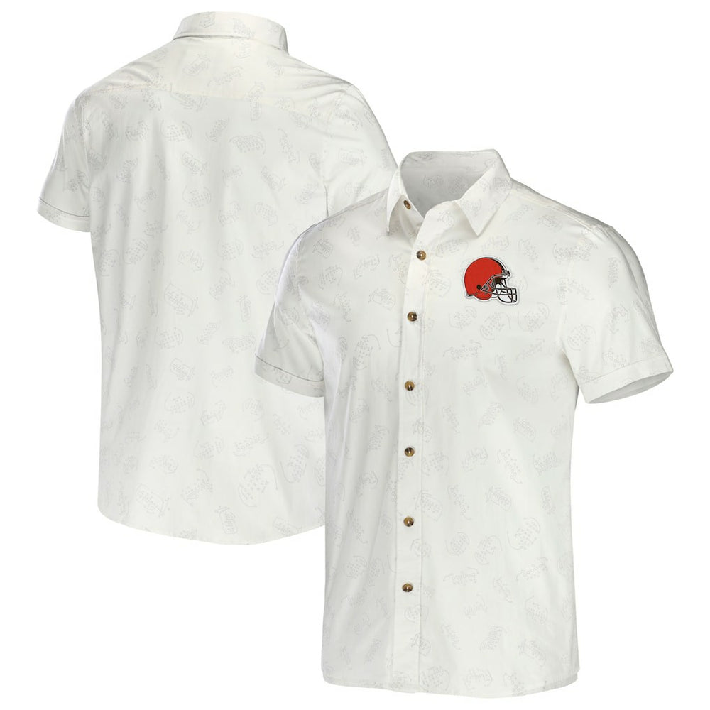NFL x Darius Rucker Collection Woven Button-Up T-Shirt - Cleveland Browns T-shirts
