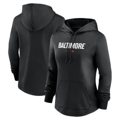 Black Baltimore Orioles Nike Women's City Connect Pregame Performance Pullover Hoodie
