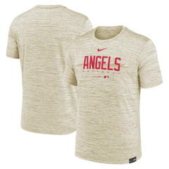 Cream Los Angeles Angels Nike City Connect Velocity Practice Performance T-Shirt