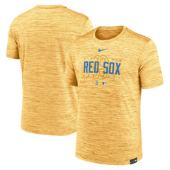 Gold Boston Red Sox Nike City Connect Velocity Practice Performance T-Shirt