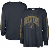 Navy Milwaukee Brewers '47 Women's Statement Long Sleeve T-Shirt