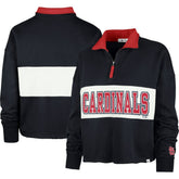 Navy St. Louis Cardinals '47 Women's Remi Quarter-Zip Cropped Top