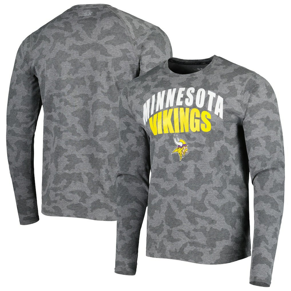 MSX by Michael Strahan Performance Camo Long Sleeve T-Shirt - Minnesota Vikings T-shirts