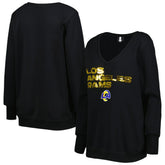 Cuce Women's Sequin Logo V-Neck Pullover Sweatshirt - Los Angeles Rams Pullover