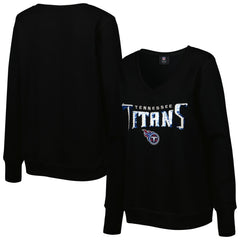 Cuce Women's Sequin Logo V-Neck Pullover Sweatshirt - Tennessee Titans Pullover