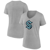 NHL Seattle Kraken Fanatics Women's Primary Logo Team V-Neck T-Shirt