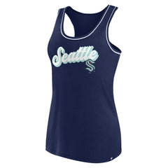 NHL Seattle Kraken Fanatics Women's Wordmark Logo Racerback Scoop Neck Tank Top