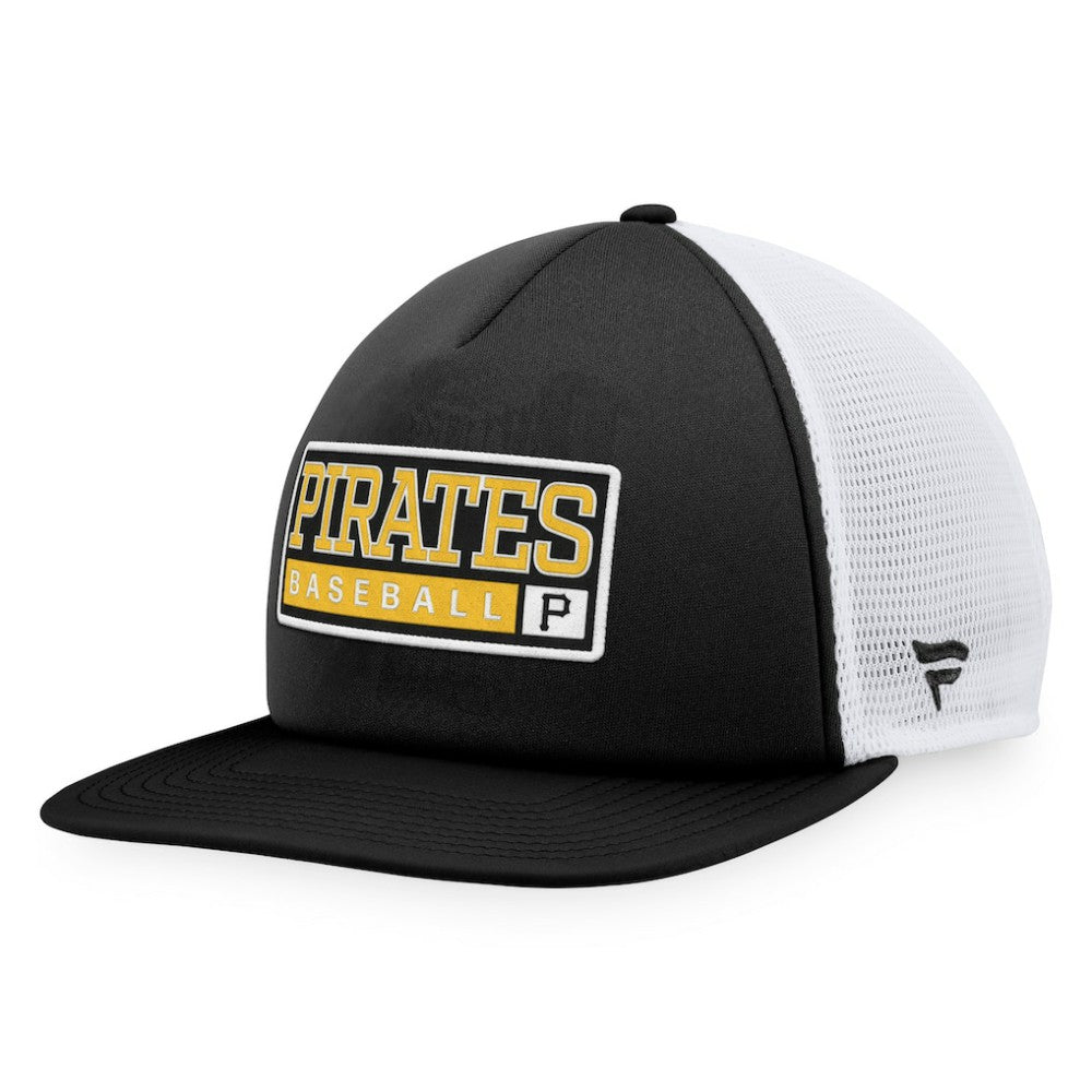 Black/White Pittsburgh Pirates Majestic Foam Trucker Snapback Hat