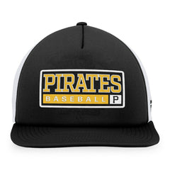 Black/White Pittsburgh Pirates Majestic Foam Trucker Snapback Hat