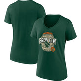 Fanatics Milwaukee Bucks Women's Hometown Collection Brew City V-Neck T-Shirt