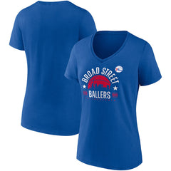 Fanatics Philadelphia 76ers Women's Hometown Collection Broad Street Ballers V-Neck T-Shirt