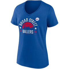 Fanatics Philadelphia 76ers Women's Hometown Collection Broad Street Ballers V-Neck T-Shirt