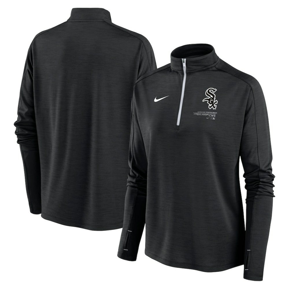 Black Chicago White Sox Nike Women's Pacer Quarter-Zip Top