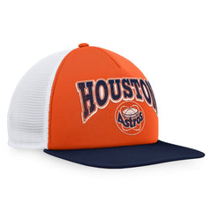 Orange/Navy Houston Astros Fanatics Heritage Foam Front Trucker Snapback Hat