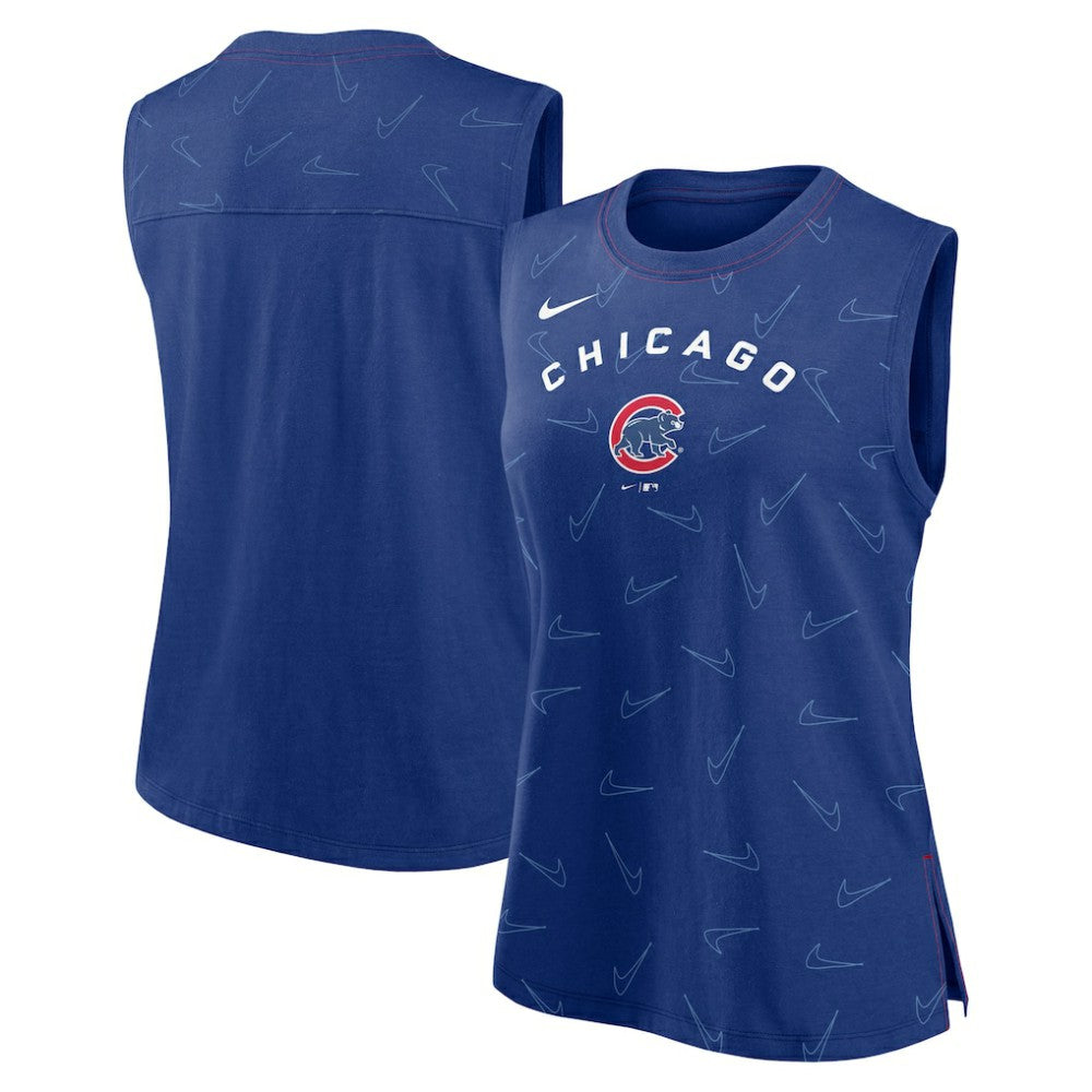 Royal Chicago Cubs Nike Women's Muscle Play Tank Top