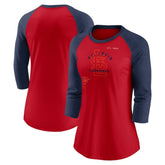Red/Navy St. Louis Cardinals Nike Women's Next Up Tri-Blend Raglan 3/4-Sleeve T-Shirt