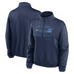 Navy Chicago White Sox Nike Women's Rewind Splice Half-Zip Semi-Cropped Bubble Hem Sweatshirt