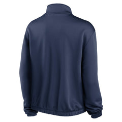 Navy Chicago White Sox Nike Women's Rewind Splice Half-Zip Semi-Cropped Bubble Hem Sweatshirt