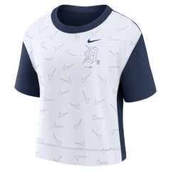 Navy/White Detroit Tigers Nike Women's Line Up High Hip Fashion T-Shirt