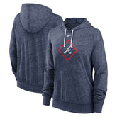 Navy Atlanta Braves Nike Women's Diamond Icon Gym Vintage Lightweight Hooded Top