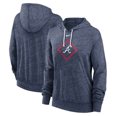 Navy Atlanta Braves Nike Women's Diamond Icon Gym Vintage Lightweight Hooded Top