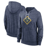 Navy Milwaukee Brewers Nike Women's Diamond Icon Gym Vintage Lightweight Hooded Top