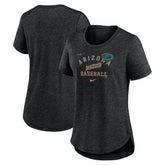 Heather Black Arizona Diamondbacks Nike Women's Rewind Arch Mix Tri-Blend T-Shirt