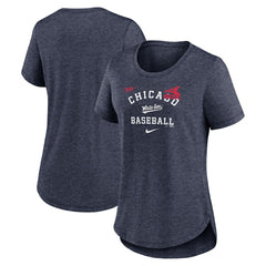 Heather Navy Chicago White Sox Nike Women's Rewind Arch Mix Tri-Blend T-Shirt
