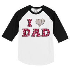 White/Black St. Louis Cardinals Tiny Turnip Youth I Love Dad 3/4-Sleeve Raglan T-Shirt