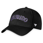 Black Colorado Rockies Fanatics Cooperstown Core Flex Hat