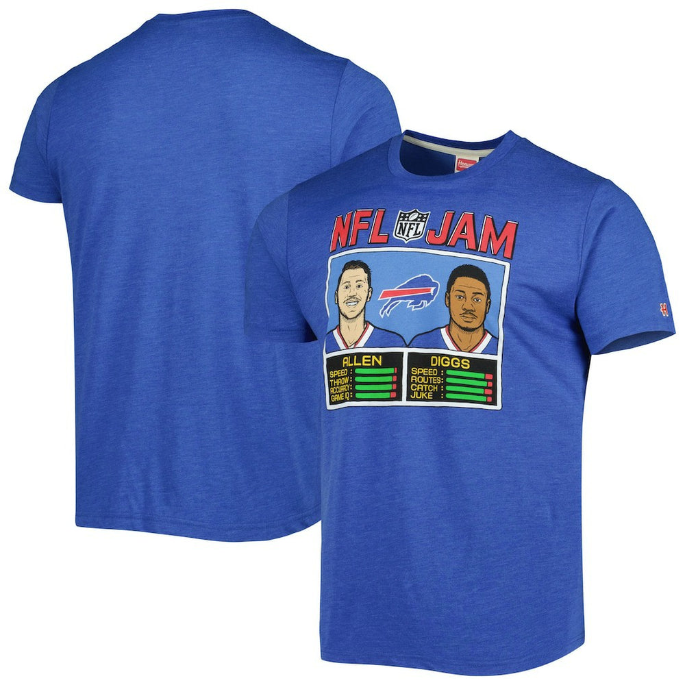 Josh Allen & Stefon Diggs Homage Unisex NFL Jam Tri-Blend T-Shirt - Buffalo Bills T-shirts