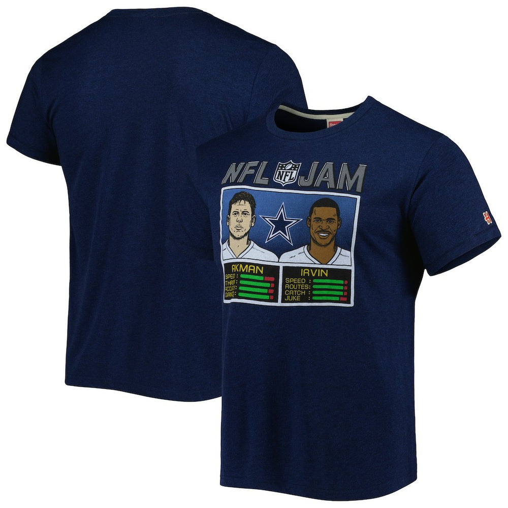 Troy Aikman & Michael Irvin Homage Unisex NFL Jam Retired Tri-Blend T-Shirt - Dallas Cowboys T-shirts