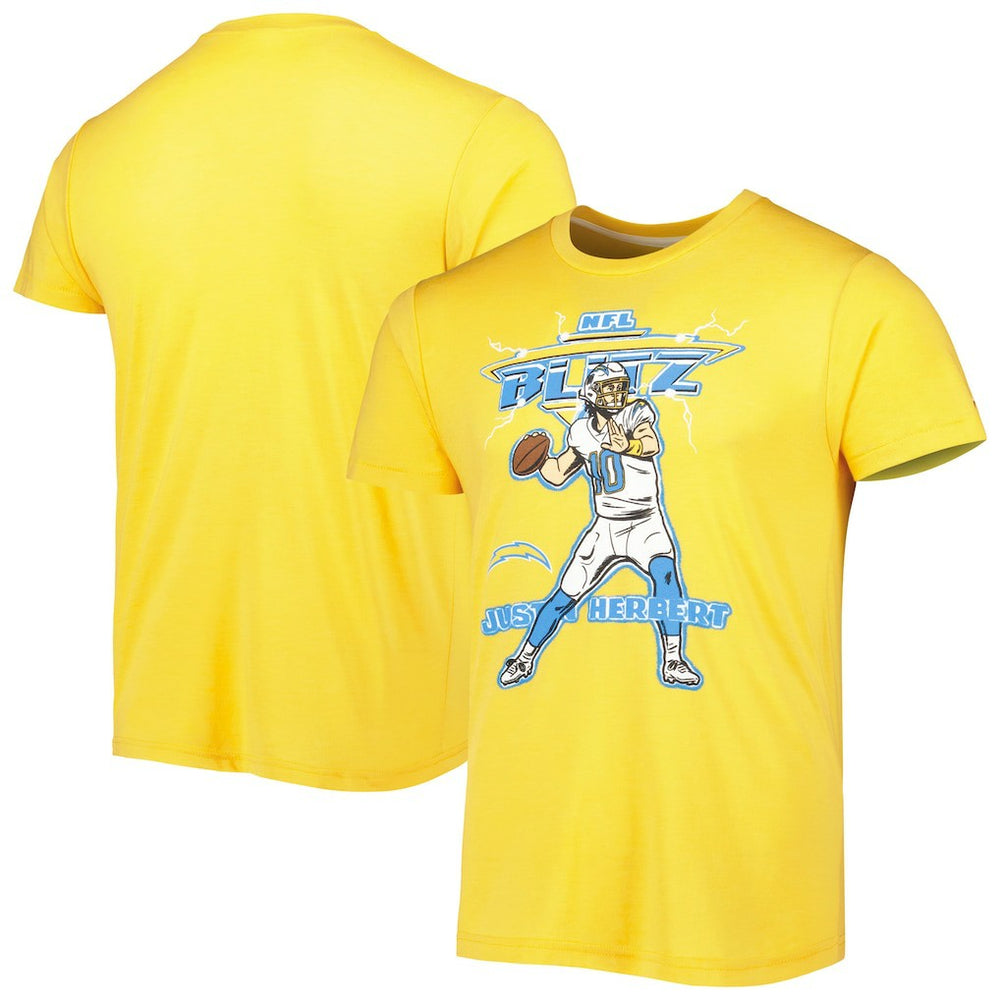 Justin Herbert Homage Unisex NFL Blitz Player Tri-Blend T-Shirt - Los Angeles Chargers T-shirts