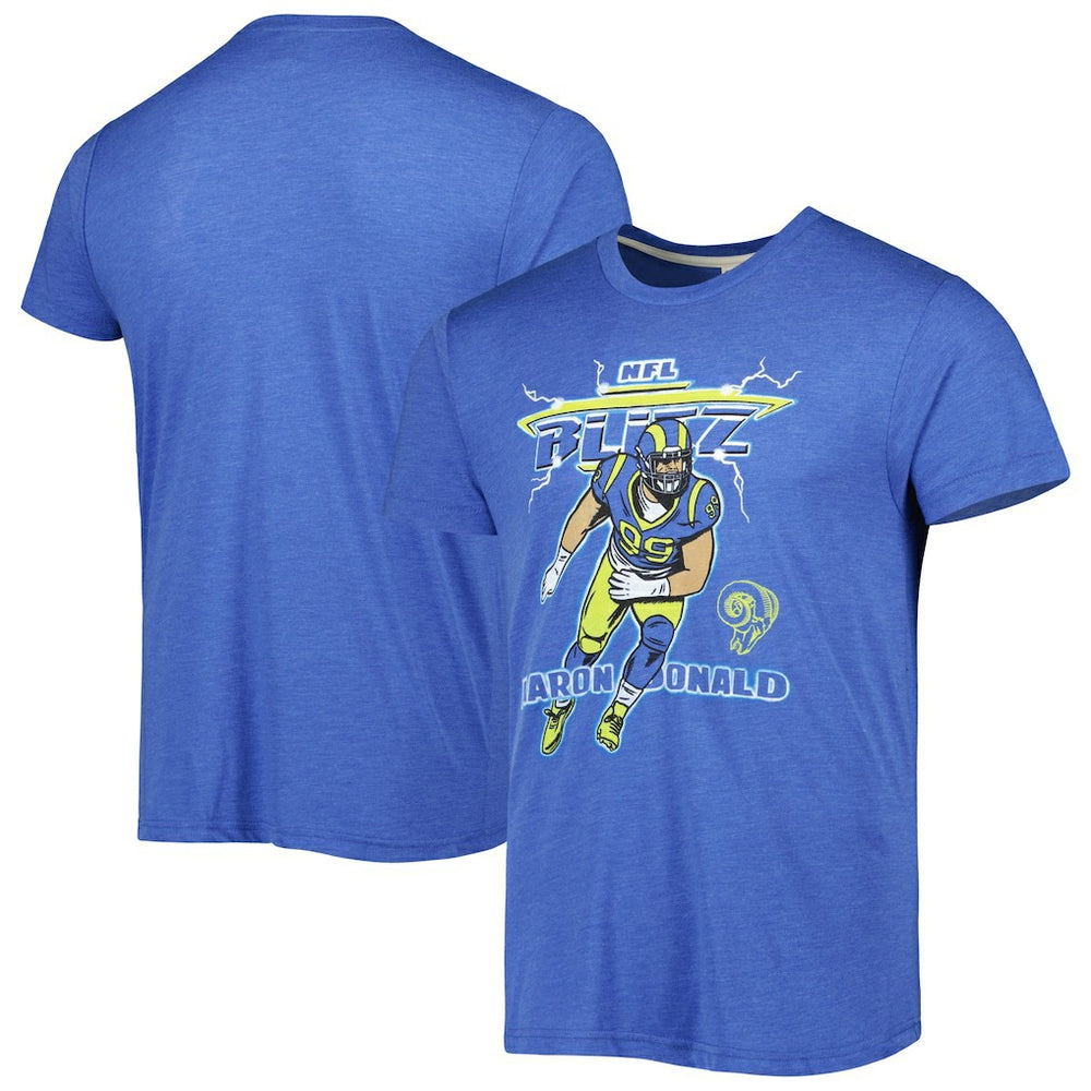 Aaron Donald Homage Unisex NFL Blitz Player Tri-Blend T-Shirt - Los Angeles Rams T-shirts