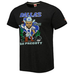 Dak Prescott Homage Unisex Caricature Player Tri-Blend T-Shirt - Dallas Cowboys T-shirts