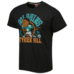 Tyreek Hill Homage Unisex Caricature Player Tri-Blend T-Shirt - Miami Dolphins T-shirts