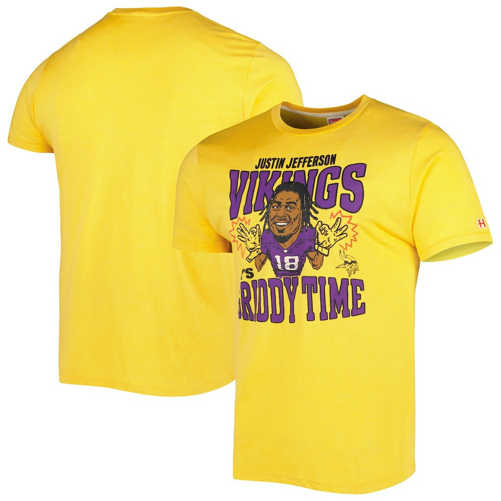 Justin Jefferson Homage Unisex Caricature Player Tri-Blend T-Shirt - Minnesota Vikings T-shirts