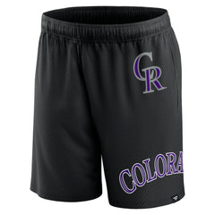 Black Colorado Rockies Fanatics Clincher Mesh Shorts