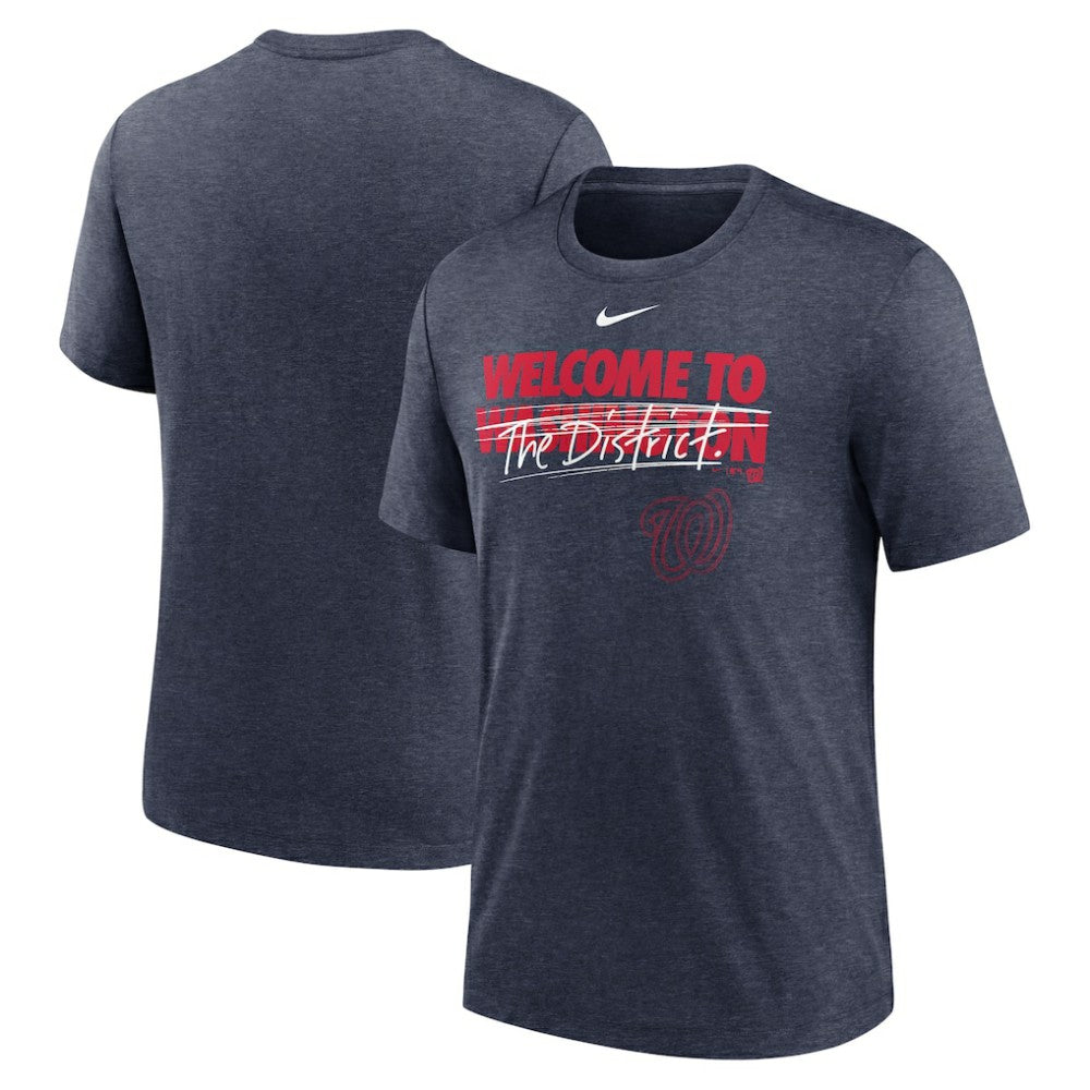 Heather Navy Washington Nationals Nike Home Spin Tri-Blend T-Shirt