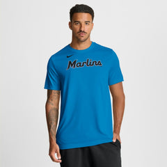 Light Blue Miami Marlins Nike New Legend Wordmark Dri-FIT T-Shirt