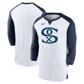 White/Navy Chicago White Sox Nike Rewind 3/4-Sleeve T-Shirt