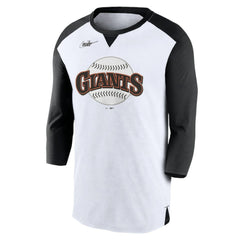 White/Black San Francisco Giants Nike Rewind 3/4-Sleeve T-Shirt