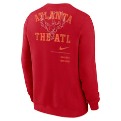 Red Atlanta Braves Nike Statement Ball Game Fleece Pullover Sweatshirt