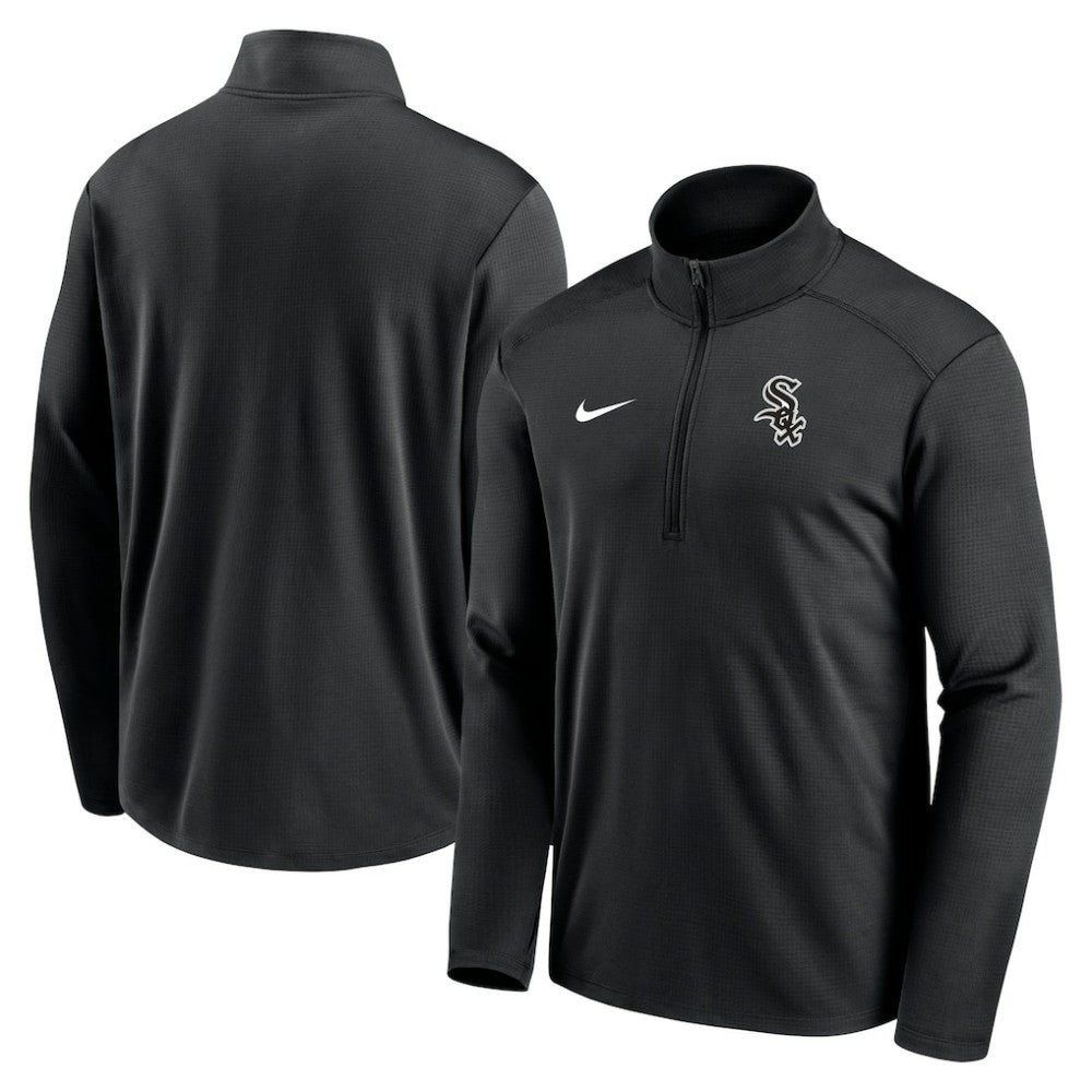 Black Chicago White Sox Nike Agility Pacer Performance Half-Zip Top