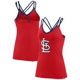 Red St. Louis Cardinals Fanatics Women's Barrel It Up Cross Back V-Neck Tank Top