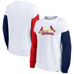 White St. Louis Cardinals Fanatics Women's Series Pullover Sweatshirt