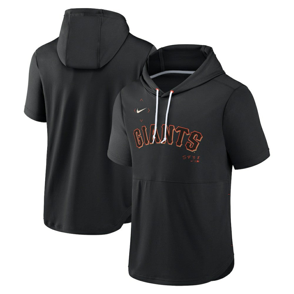 Black San Francisco Giants Nike Springer Short Sleeve Team Pullover Hoodie