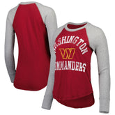 Touch Women's Waffle Raglan Lightweight Long Sleeve T-Shirt - Washington Commanders T-shirts