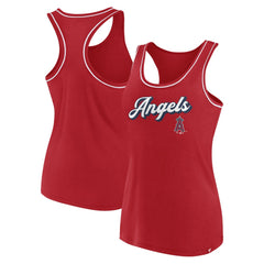 Red Los Angeles Angels Fanatics Women's Wordmark Logo Racerback Tank Top